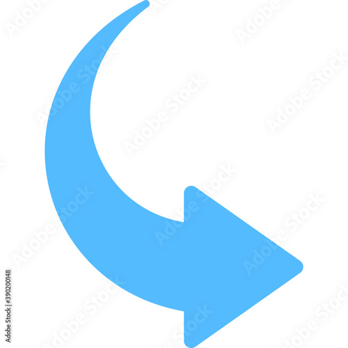 
A flat icon image of curved right turn arrow 
