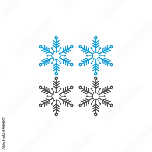 Christmas ornaments shaped like snowflakes icon