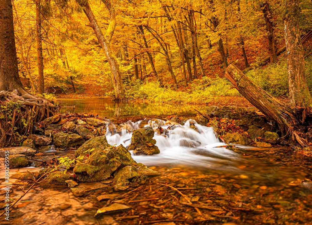 Nice waterfall in the forest in autumn Nice waterfall in the forest in autumn