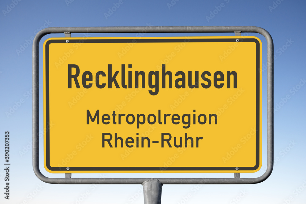 Recklinghausen, Metropolregion Rhein-Ruhr, Werbetafel, (Symbolbild)