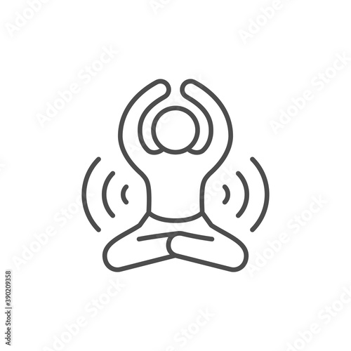 Yoga or meditation line outline icon
