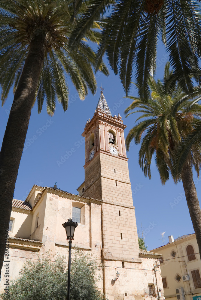 tower of the Iglesia del Reposo in Campillos, Malaga. Spain