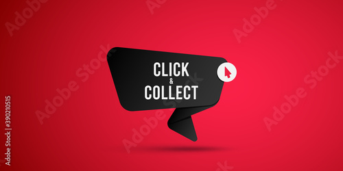 Click & collect vector sign. Vector illustration