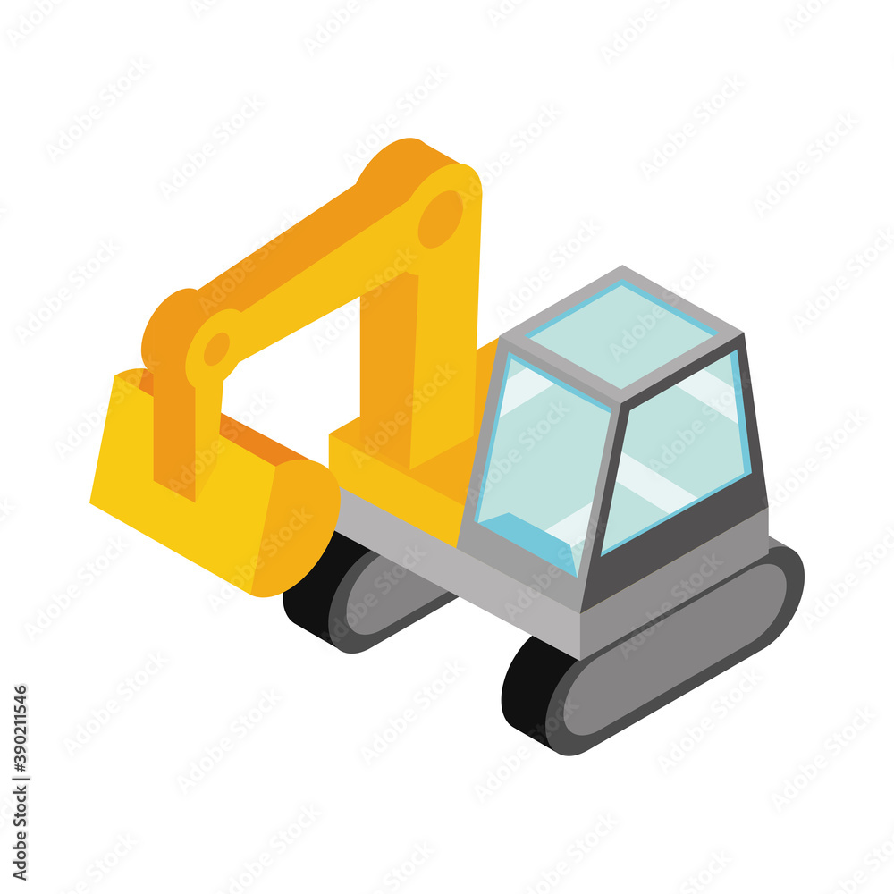 construction excavator machine isometric icon construction excavator machine isometric icon