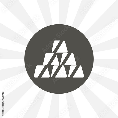 Gold Ingots isolated simple solid vector icon photo