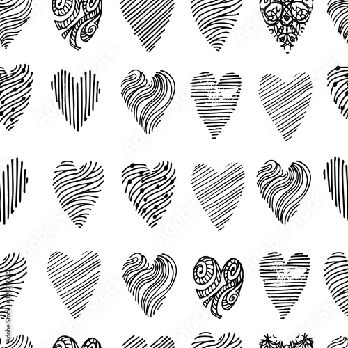 hearts seamless banner template with copy space