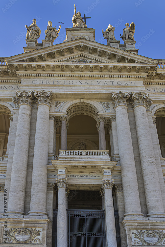 The Papal Archbasilica of St. John Lateran (Arcibasilica Papale di San Giovanni in Laterano) - official ecclesiastical seat of the Bishop of Rome. Italy.