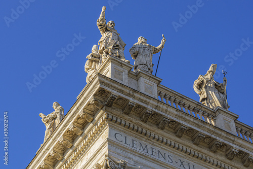 The Papal Archbasilica of St. John Lateran (Arcibasilica Papale di San Giovanni in Laterano) - official ecclesiastical seat of the Bishop of Rome. Italy.