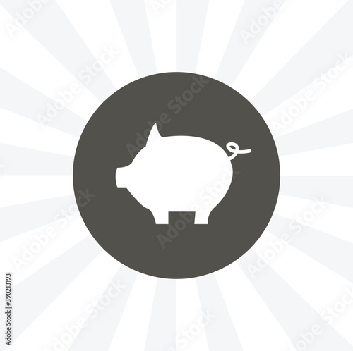 piggy bank isolated simple solid vector icon
