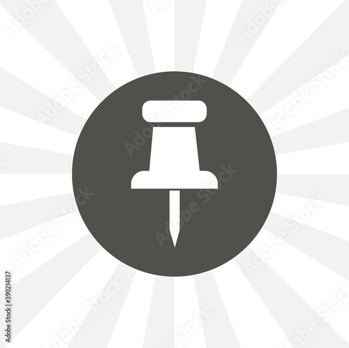 push pin isolated simple solid vector icon