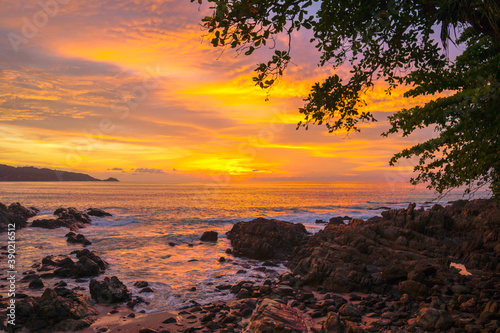 beautiful sunset at Kalim beach.Kalim beach is conect to Patong beach there have a lot of reef .and rocks