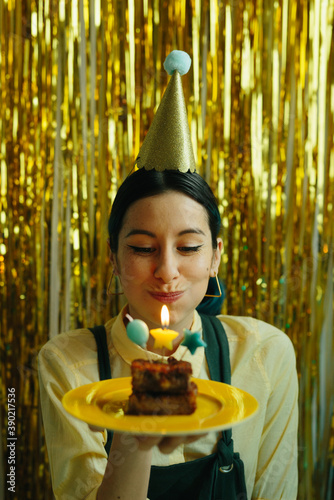 golden birthday girl photo