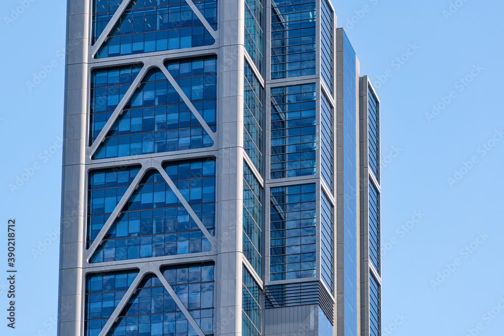 Office skyscrapers in downtown district Office skyscrapers in downtown district