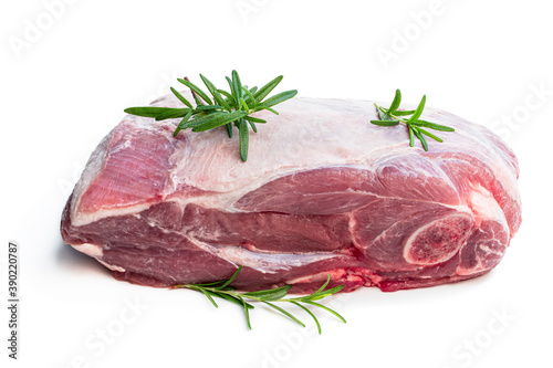 Lamb whole shoulder meat isolated on white