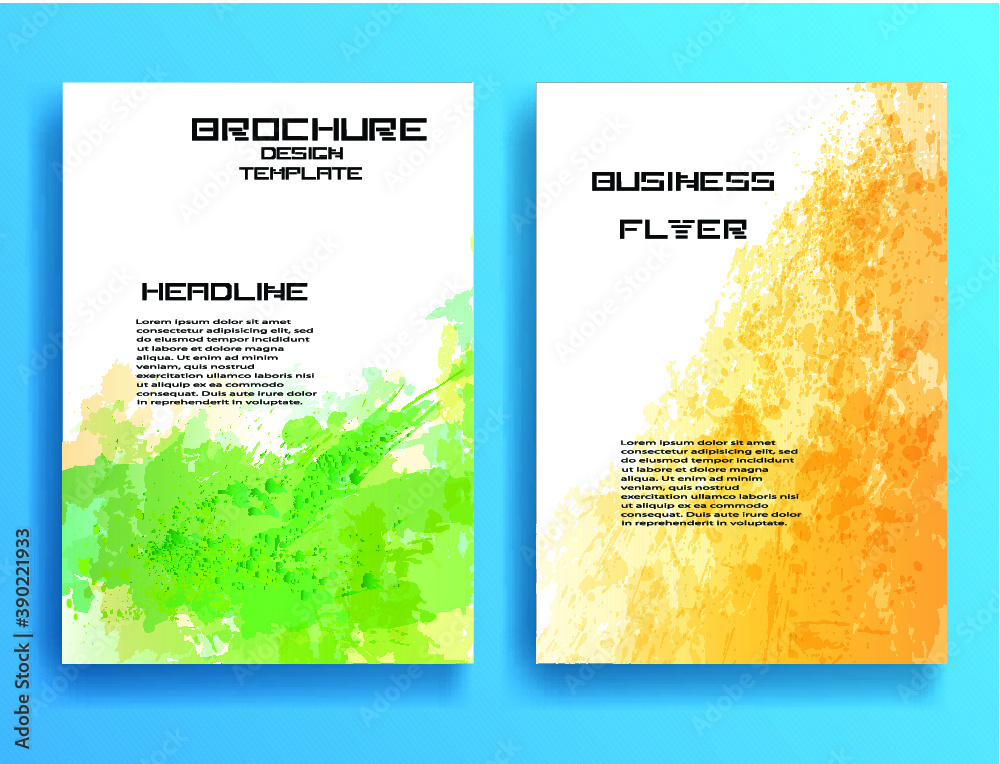 Naklejka premium Set of Vector Flyer Templates. Brochure Design . Abstract Modern Background . Grunge 