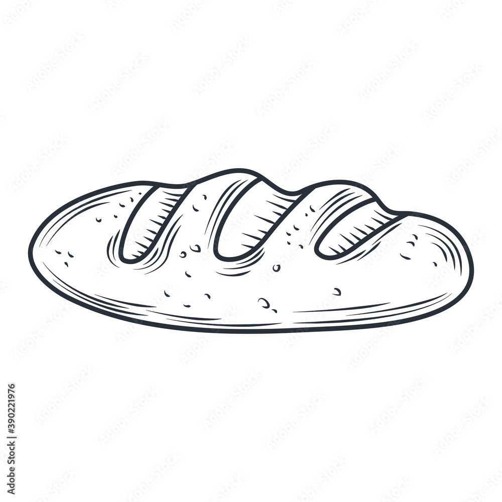 baked bread product wheat icon sketch isolated on white baked bread product wheat icon sketch isolated on white