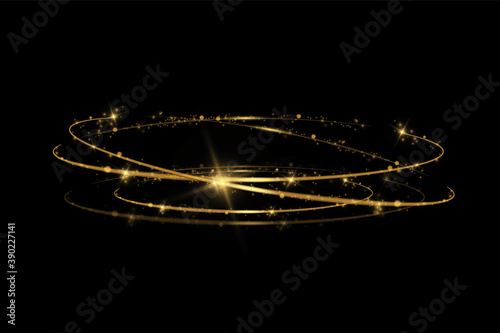 Sparkling magic dust particles.Yellow dust yellow sparks and golden stars shine with special light.