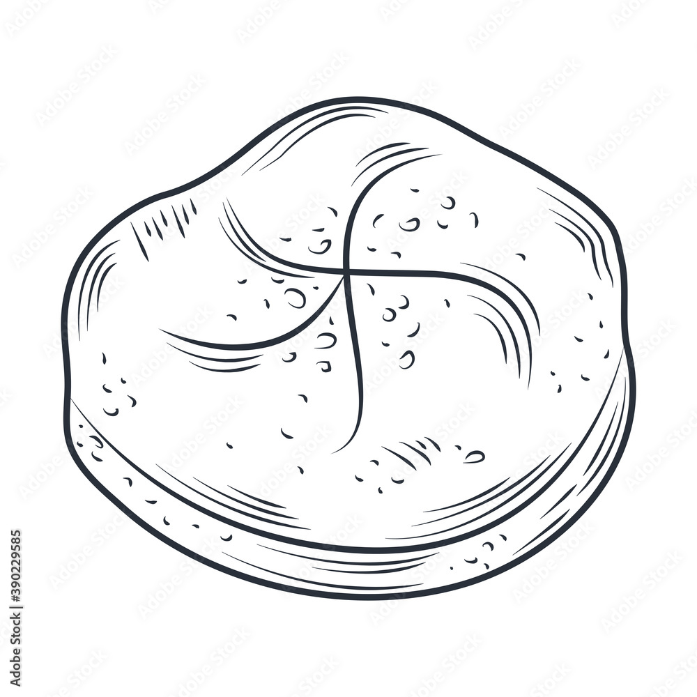 baked rye bread loaf icon sketch isolated on white baked rye bread loaf icon sketch isolated on white