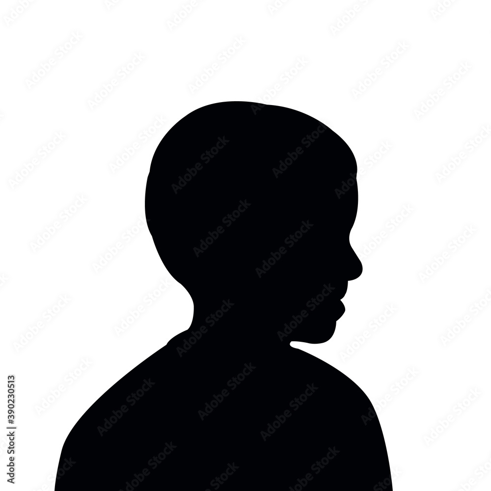 a boy head silhouette vector