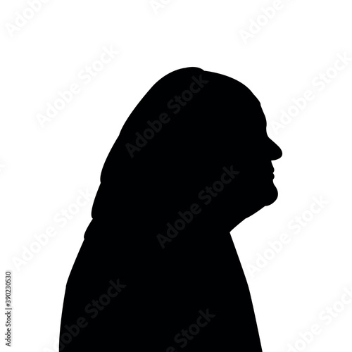 an old woman head silhouette vector
