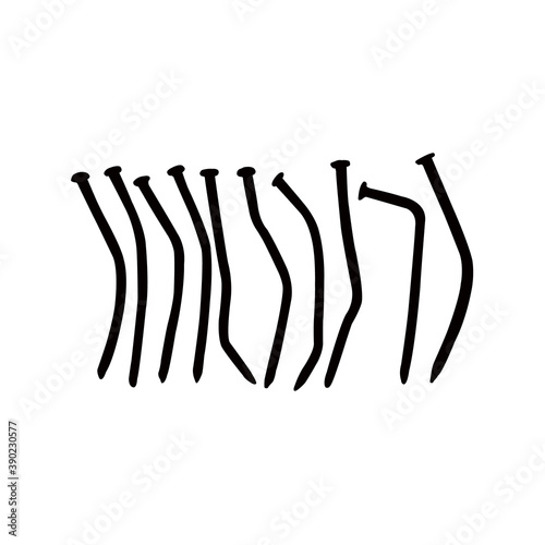 many used nails silhouette vector
