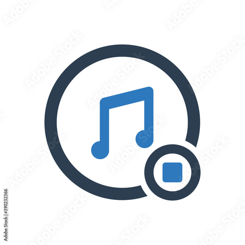 Stop audio music song icon 