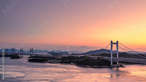 瀬戸大橋の夕景