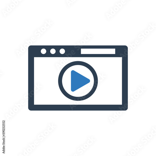 online movie play icon - web video play icon
