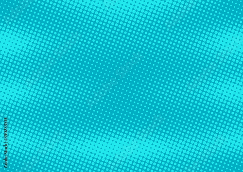 Blue pop art background in retro comic style with halftone effect, vector illustration