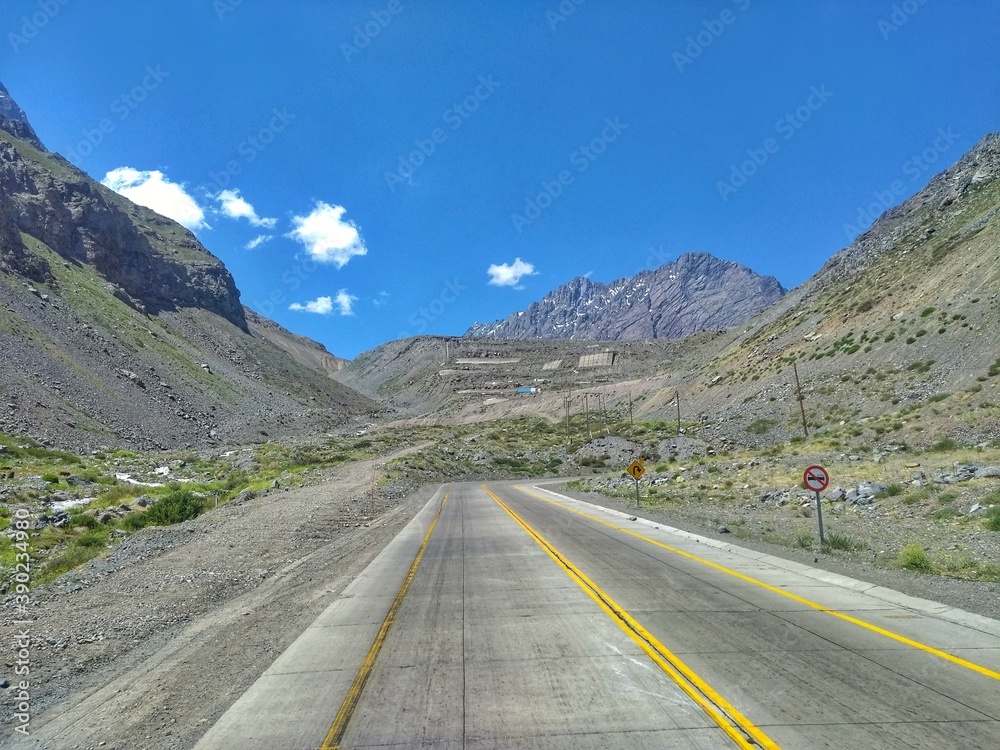 Andes Mountains - Cordillera de los Andes, Argentina/Chile. The Andes are the longest continental mountain range in the world, forming a continuous highland along the western edge of South America. Andes Mountains - Cordillera de los Andes, Argentina/Chile. The Andes are the longest continental mountain range in the world, forming a continuous highland along the western edge of South America.