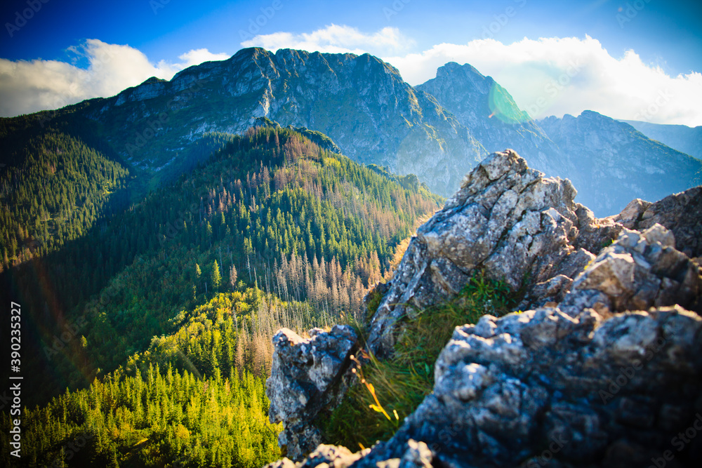 Widok na giewont z Sarniej Skałki, Tatry, Polska