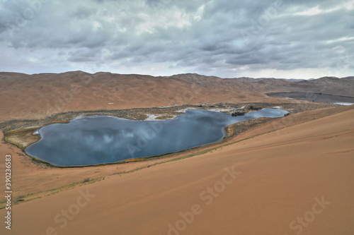 Sumu Jaran-Sumu Barun Jaran Lakes among dunes-Badain Jaran Desert-Inner Mongolia-China-1084