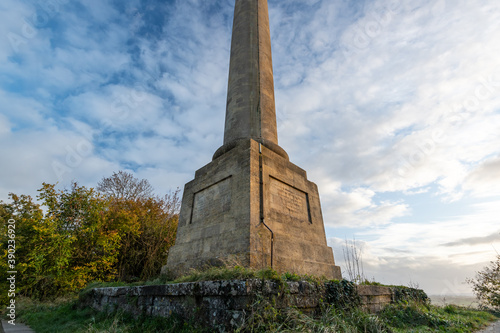 View of the Admiral Hood Monument near Compton Dundon in somerset photo