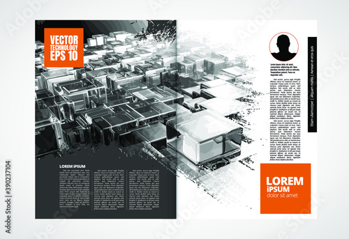 Brochure, ebook or presentation mockup ready for use, vector illustration easy to editable