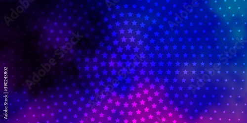 Dark Pink  Blue vector texture with beautiful stars.