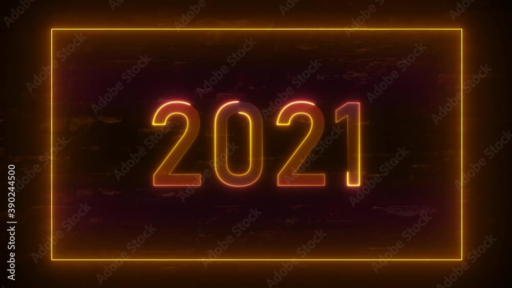 in led frame. 2021. new year. Neon light and flashing led lights abstract background 4K video. in led frame. 2021. new year. Neon light and flashing led lights abstract background 4K video.