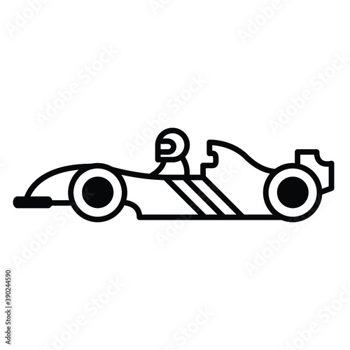 Racing car vector icon, bolid F1 symbol. Modern, simple flat vector illustration for web site or mobile app
