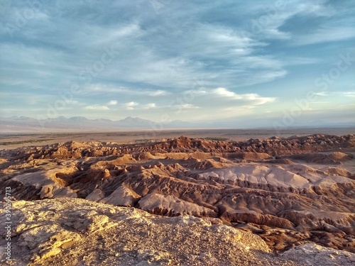 The Moon Valley (Valle de la Luna) in Atacama Desert is one of the most visited attractions in San Pedro de Atacama, Chile. It’s known for its moonlike landscape of dunes, rocks and mountains. © Agata
