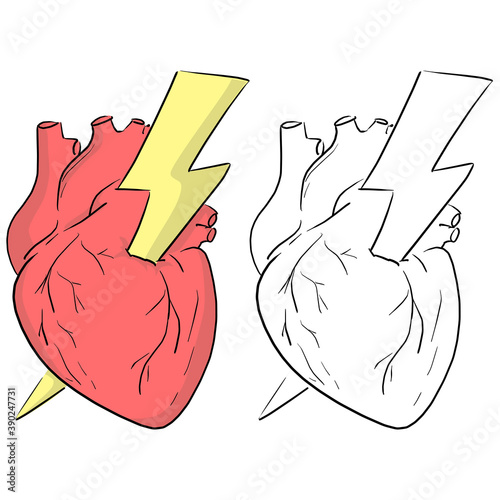 Defibrillator Automated External Defibrillator or AED vector illustration sketch doodle hand drawn with black lines isolated on white background. Health Concept.
