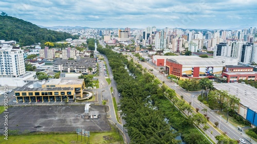 Joinville - SC. Aerial view of Joinville city center, in Santa Catarina