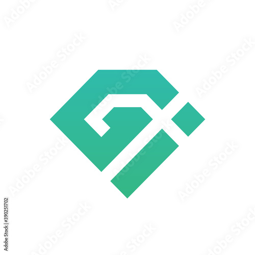Letter gi logo icon design, geometric monogram - Vector