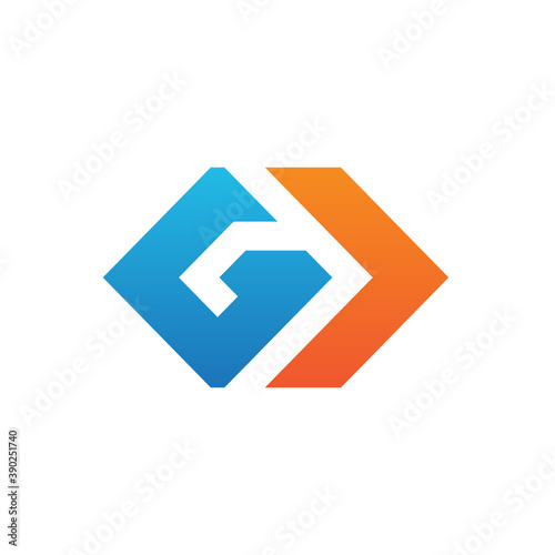 Free Download Initial letter G or GD logo design, Initial G with arrow, hexagon shape monogram, vector illustration - GFXLoad
