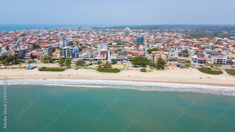 Aerial view of Enseada beach, in São Francisco do Sul, Santa Catarina
