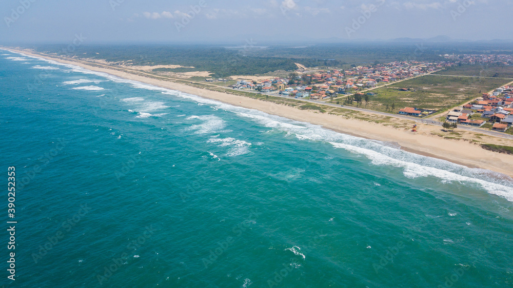 Aerial view of Praia Grande in São Francisco do Sul, Santa Catarina