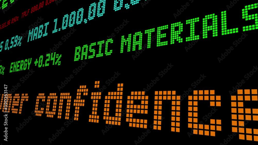 Consumer confidence falls in USA stock ticker Consumer confidence falls in USA stock ticker