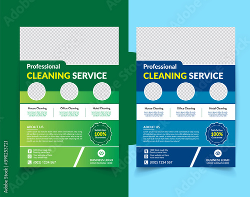 Cleaning service flyer design, Flyer poster design for cleaning service, Vector and editable flyer design