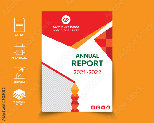 Business annual report template Free Vector, Annual report design vector