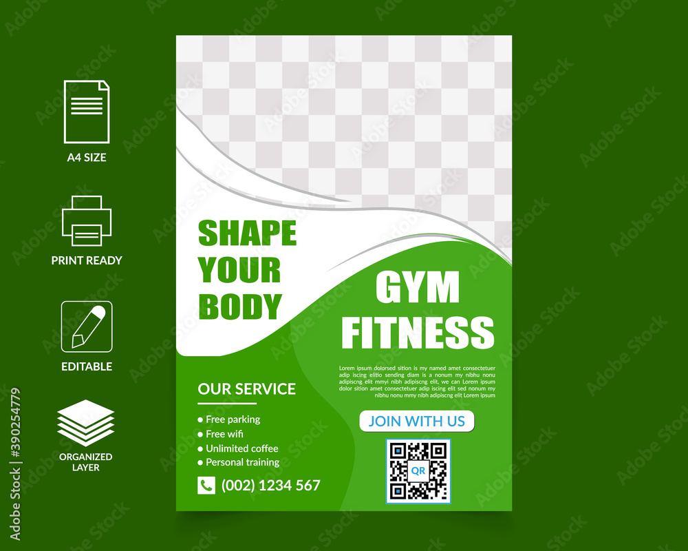 Fitness Gym Flyer Template Vector EPS, Editable Flyer Template Fitness Gym Flyer Template Vector EPS, Editable Flyer Template