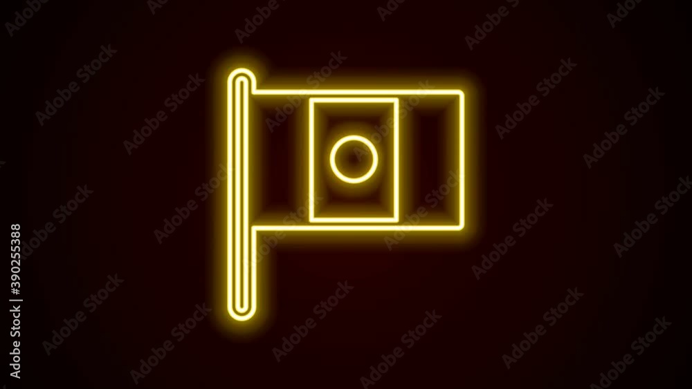 Glowing neon line Mexico flag on flagpole icon isolated on black background. 4K Video motion graphic animation Glowing neon line Mexico flag on flagpole icon isolated on black background. 4K Video motion graphic animation