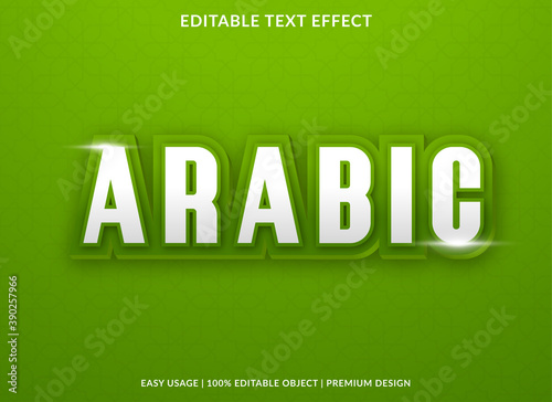 arabic text effect template design with bold font style and 3d concept use for brand and business logo